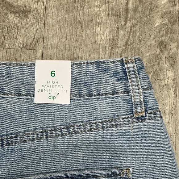 Womens Dip 6 Small Skirt Denim Jean Jeans Faded Navy Blue Straight Distressed - Picture 7 of 10